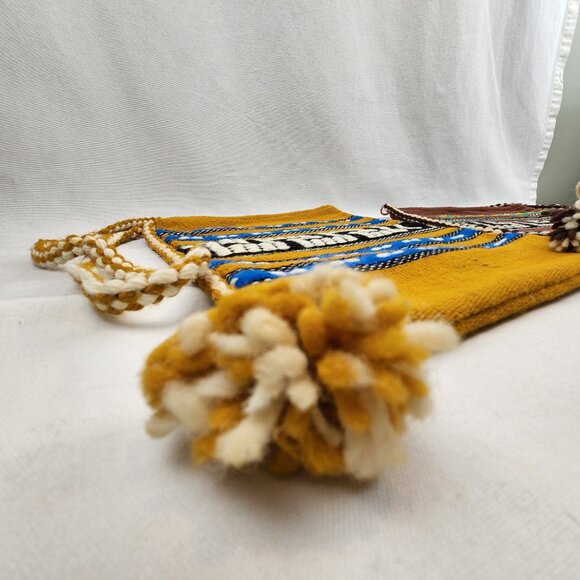 Handmade Woven Crossbody Bags Set | Greek Key Tribal Pattern Boho Tassel Accent - Picture 3 of 16